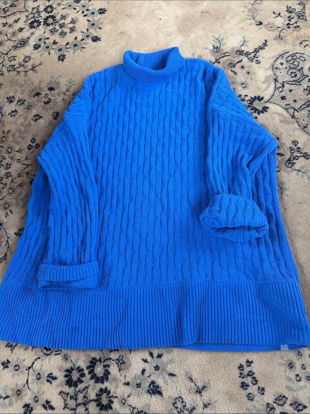 lululemon athletica Bright Blue Cable Turtleneck Sweater